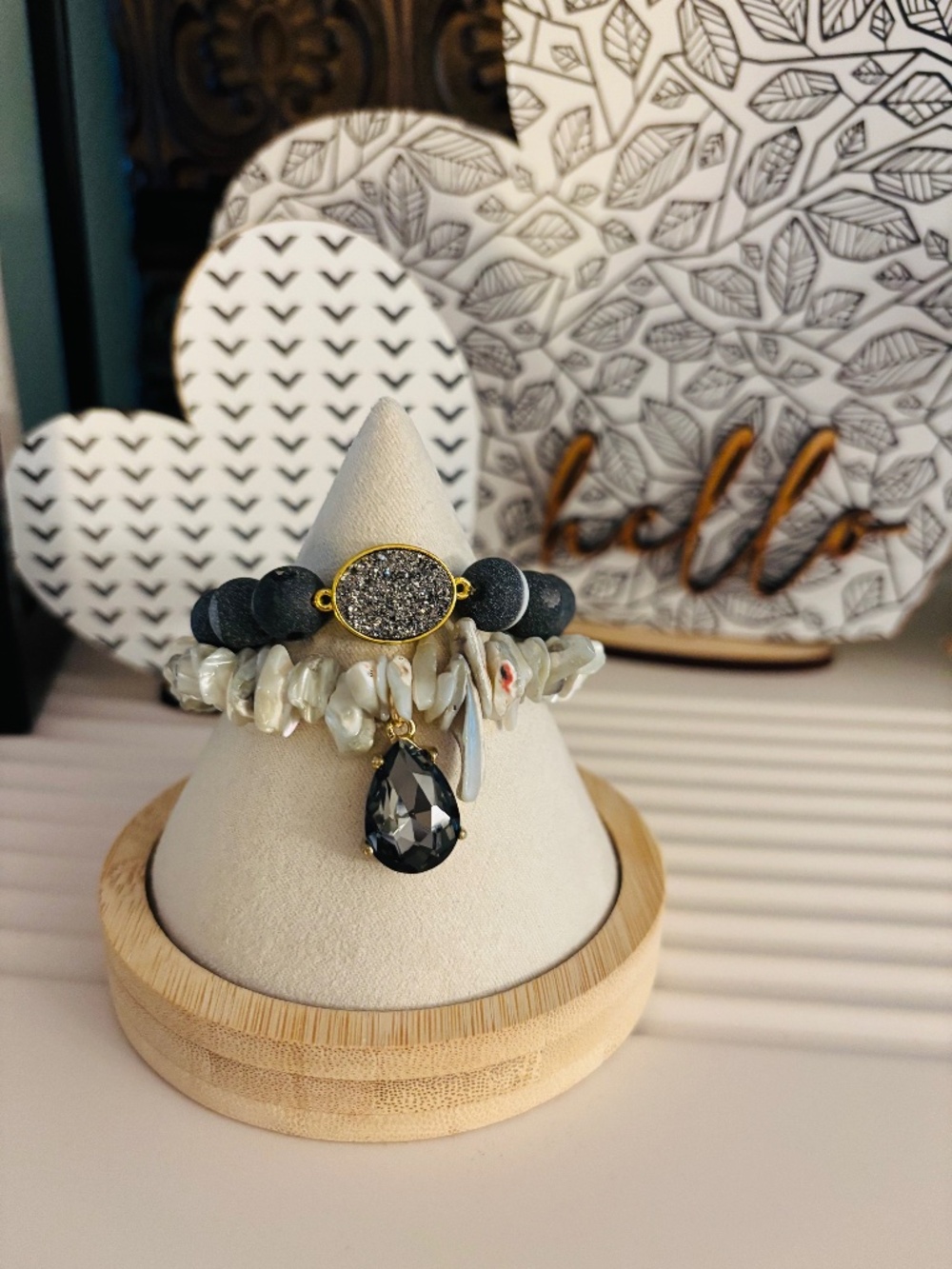 Beaded Stone Bracelets- Set of 2